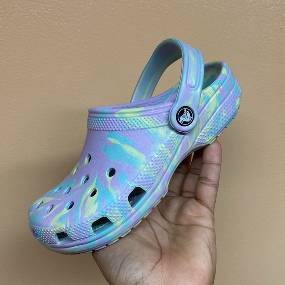 Crocs Classic Marbled Clog “Purple Blue Yellow” - Picture 15 of 16